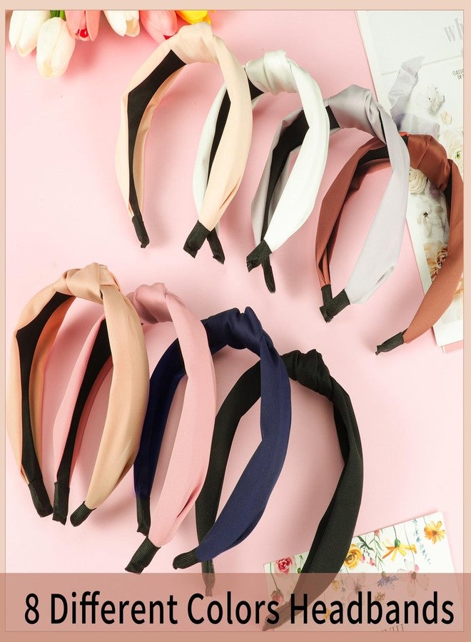 obeoby 8Pcs Headbands for Women, Fashion Knotted Headband Coffee Series Wide Hairband Hair Accessories Valentine Party Hair Accessories for Women Girls - Image 5